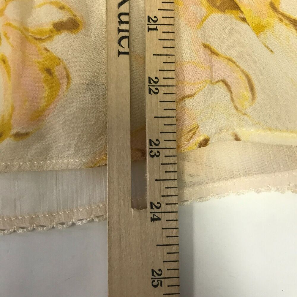 Anthropologie HD In Paris Cami Tank Top Womens Small Peach Yellow Floral Peplum - Picture 12 of 12
